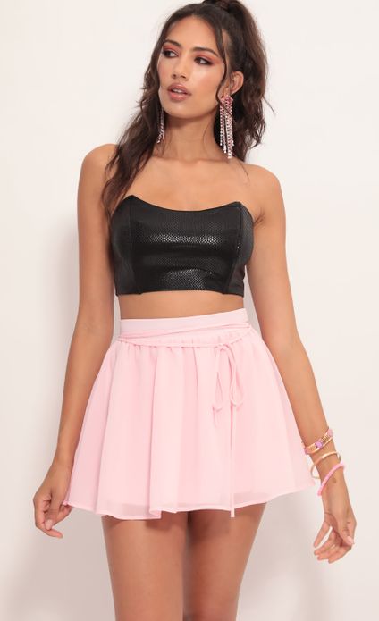 Skirts > Lena A-line Chiffon Skirt in Light Pink