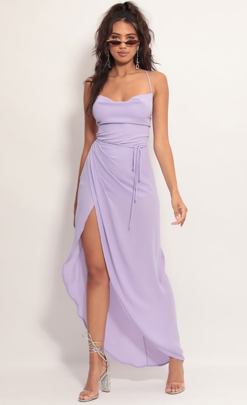Picture Chiffon Luxe Maxi Dress in Lavender. Source: https://media.lucyinthesky.com/data/Jul19_2/500xAUTO/781A4774.JPG