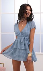 Picture Take Me to Paris Dress in Coral Polka Dot Chiffon. Source: https://media.lucyinthesky.com/data/Jul20_2/150xAUTO/781A3731.JPG