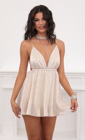 Picture thumb Skye Shoulder Tie Dress In White Gold. Source: https://media.lucyinthesky.com/data/Jul20_2/170xAUTO/781A47871.JPG
