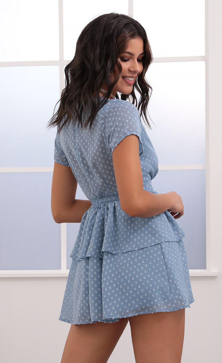 Picture Take Me to Paris Dress in Blue. Source: https://media.lucyinthesky.com/data/Jul20_2/850xAUTO/781A3749.JPG