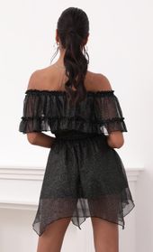Picture thumb Elliana Strapless Chiffon Dress in Black Sparkle. Source: https://media.lucyinthesky.com/data/Jul21_1/170xAUTO/1V9A0071.JPG