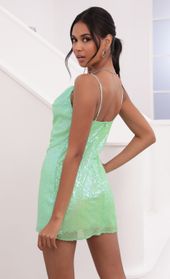 Picture thumb Marlene Sequin Slip Dress in Green. Source: https://media.lucyinthesky.com/data/Jul21_1/170xAUTO/1V9A0312.JPG