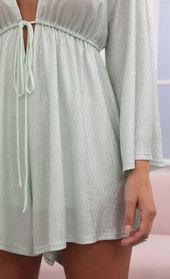 Picture thumb Kadee Bell Sleeve Romper in Sparkle Sage. Source: https://media.lucyinthesky.com/data/Jul21_1/170xAUTO/1V9A1966.JPG