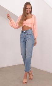 Picture thumb Sadie Chiffon Top in Peach. Source: https://media.lucyinthesky.com/data/Jul21_1/170xAUTO/1V9A3285.JPG