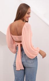 Picture thumb Sadie Chiffon Top in Peach. Source: https://media.lucyinthesky.com/data/Jul21_1/170xAUTO/1V9A3376.JPG