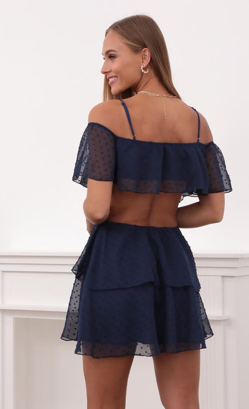 Picture Tallula Mesh Cutout Dress in Navy. Source: https://media.lucyinthesky.com/data/Jul21_1/500xAUTO/1V9A1398.JPG