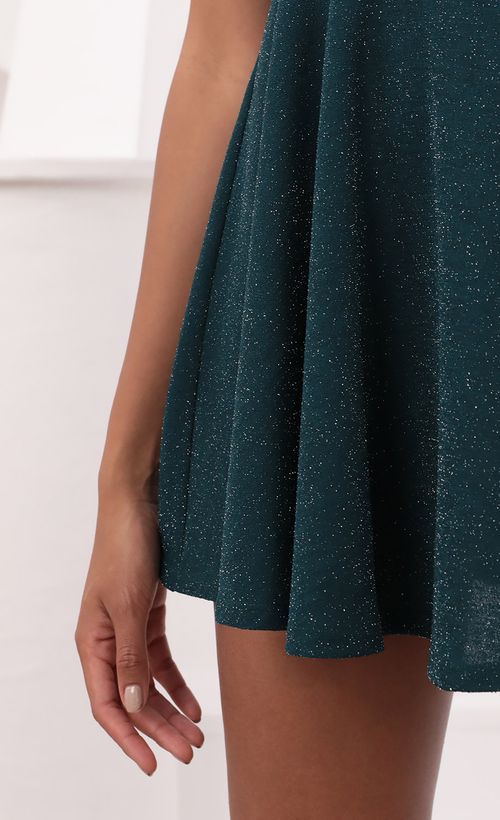 Picture Aylah One Shoulder Dress in Turquoise Sparkle. Source: https://media.lucyinthesky.com/data/Jul21_1/500xAUTO/1V9A3588.JPG