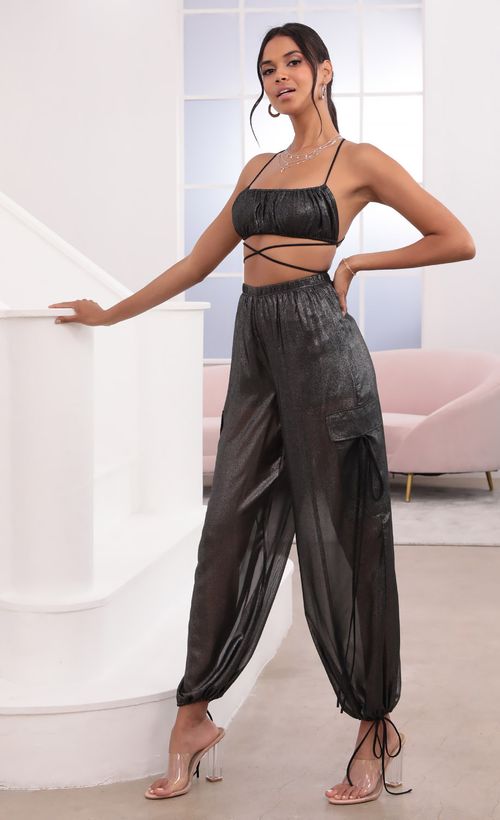 Picture Mya Pant Set In Black Sparkle. Source: https://media.lucyinthesky.com/data/Jul21_1/500xAUTO/1V9A3623.JPG