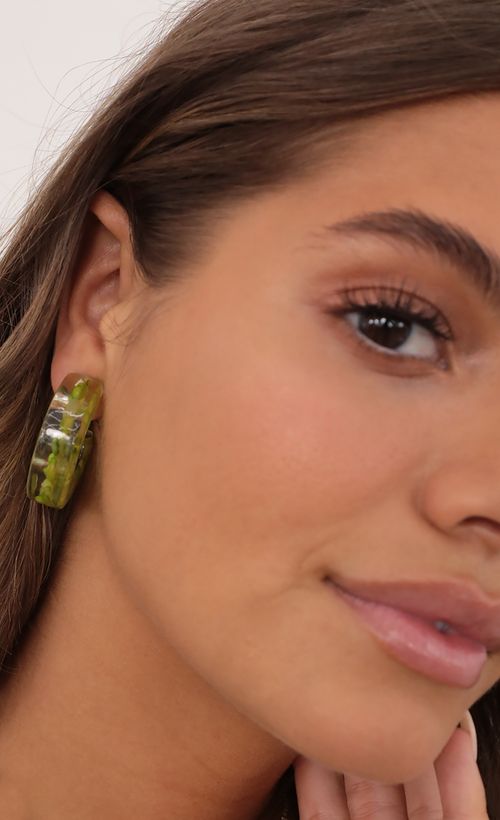 Picture Lila Acrylic Chunky Hoops in Green. Source: https://media.lucyinthesky.com/data/Jul21_1/500xAUTO/AT2A2022.JPG