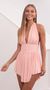 Picture Elisha Ruched Halter Dress in Peach. Source: https://media.lucyinthesky.com/data/Jul21_1/50x90/1V9A2329.JPG