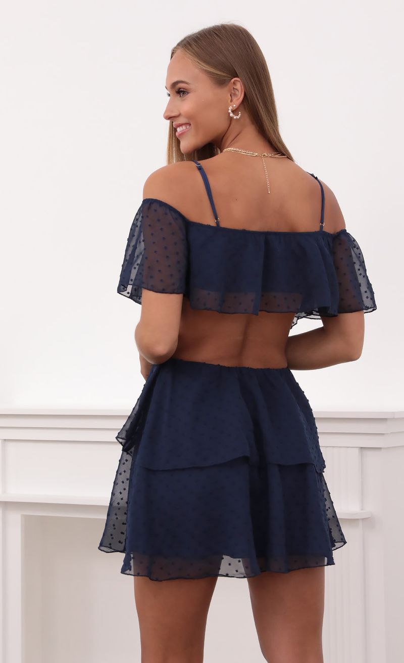 Picture Tallula Mesh Cutout Dress in Navy. Source: https://media.lucyinthesky.com/data/Jul21_1/800xAUTO/1V9A1398.JPG