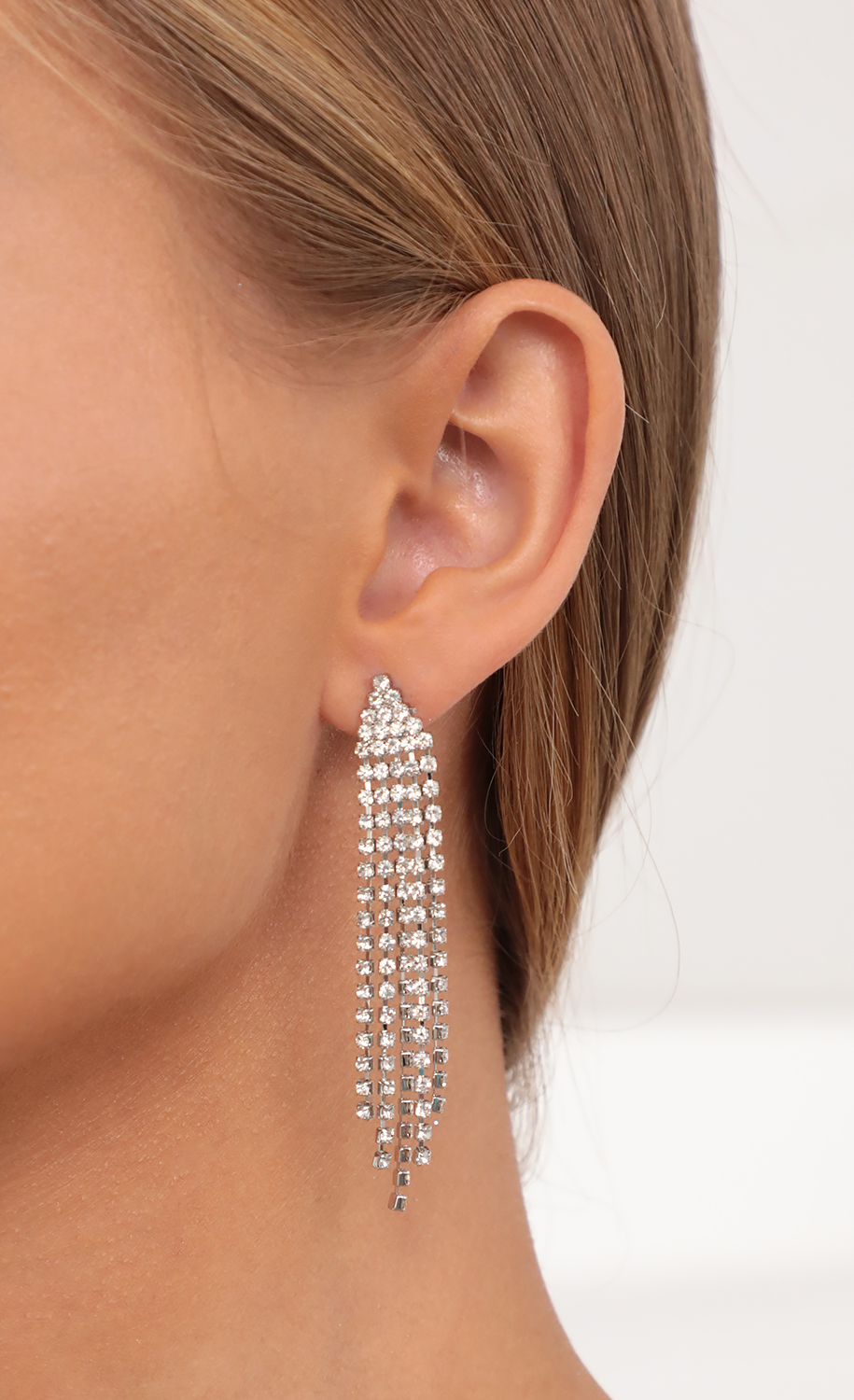 diamond fringe earrings