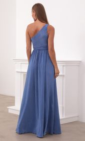 Picture thumb Olympia One Shoulder Pleated Dress in Periwinkle Blue. Source: https://media.lucyinthesky.com/data/Jul21_2/170xAUTO/1V9A0058.JPG
