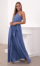 Picture thumb Olympia One Shoulder Pleated Dress in Periwinkle Blue. Source: https://media.lucyinthesky.com/data/Jul21_2/170xAUTO/1V9A0092.JPG