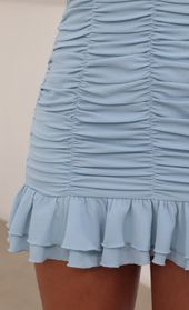 Picture thumb Remi Ruched Bodycon Dress in Baby Blue. Source: https://media.lucyinthesky.com/data/Jul21_2/170xAUTO/AT2A4283.JPG