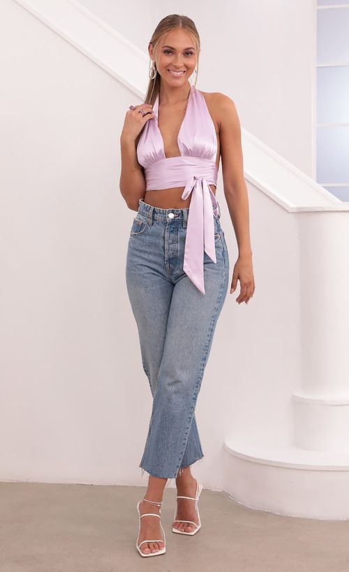 Picture Rowan Satin Top In Lilac. Source: https://media.lucyinthesky.com/data/Jul21_2/500xAUTO/1V9A3120.JPG
