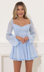Picture Deborah Dotted Chiffon Fit and Flare Dress in Blue . Source: https://media.lucyinthesky.com/data/Jul22/150xAUTO/47cba229-7e04-4150-a378-7832994298e7.jpg