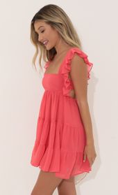 Picture thumb Gisela Chiffon Baby Doll Ruffle Dress in Red Coral. Source: https://media.lucyinthesky.com/data/Jul22/170xAUTO/57fa9c9c-66b6-4203-8bbc-d4743c02544c.jpg