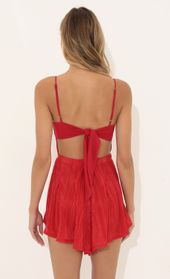 Picture thumb Bella Pleated Romper in Red. Source: https://media.lucyinthesky.com/data/Jul22/170xAUTO/88fb52e5-949e-4bc3-870d-387360649a88.jpg