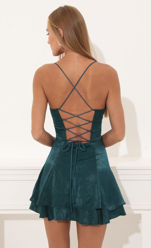 Picture Sheila Satin Corset Dress in Teal  . Source: https://media.lucyinthesky.com/data/Jul22/500xAUTO/5f2b3866-0066-4019-a0ba-485ffbe6afe8.jpg