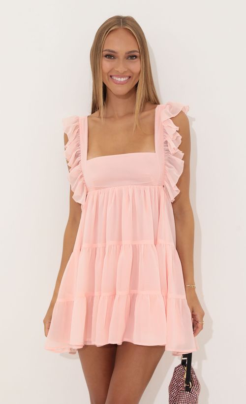 Picture Gisela Chiffon Baby Doll Ruffle Dress in Pink . Source: https://media.lucyinthesky.com/data/Jul22/500xAUTO/67551325-c3d6-4875-8bc9-4b3ff540bcc8.jpg