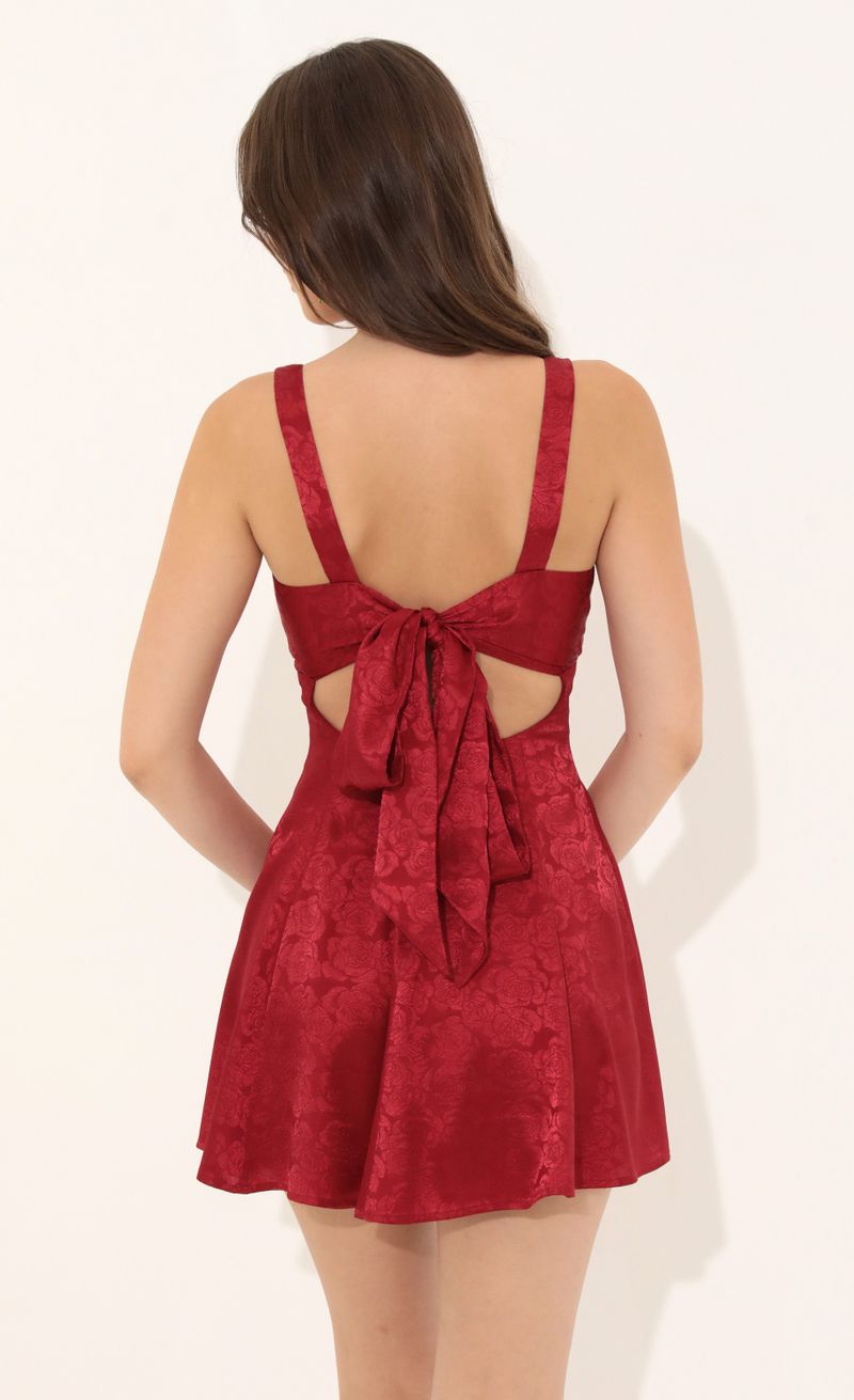 Picture Sherice Floral Jacquard A-Line Dress in Red  . Source: https://media.lucyinthesky.com/data/Jul22/800xAUTO/18f3cb1c-2ea2-4bcd-86e1-5dad3d2e72e8.jpg