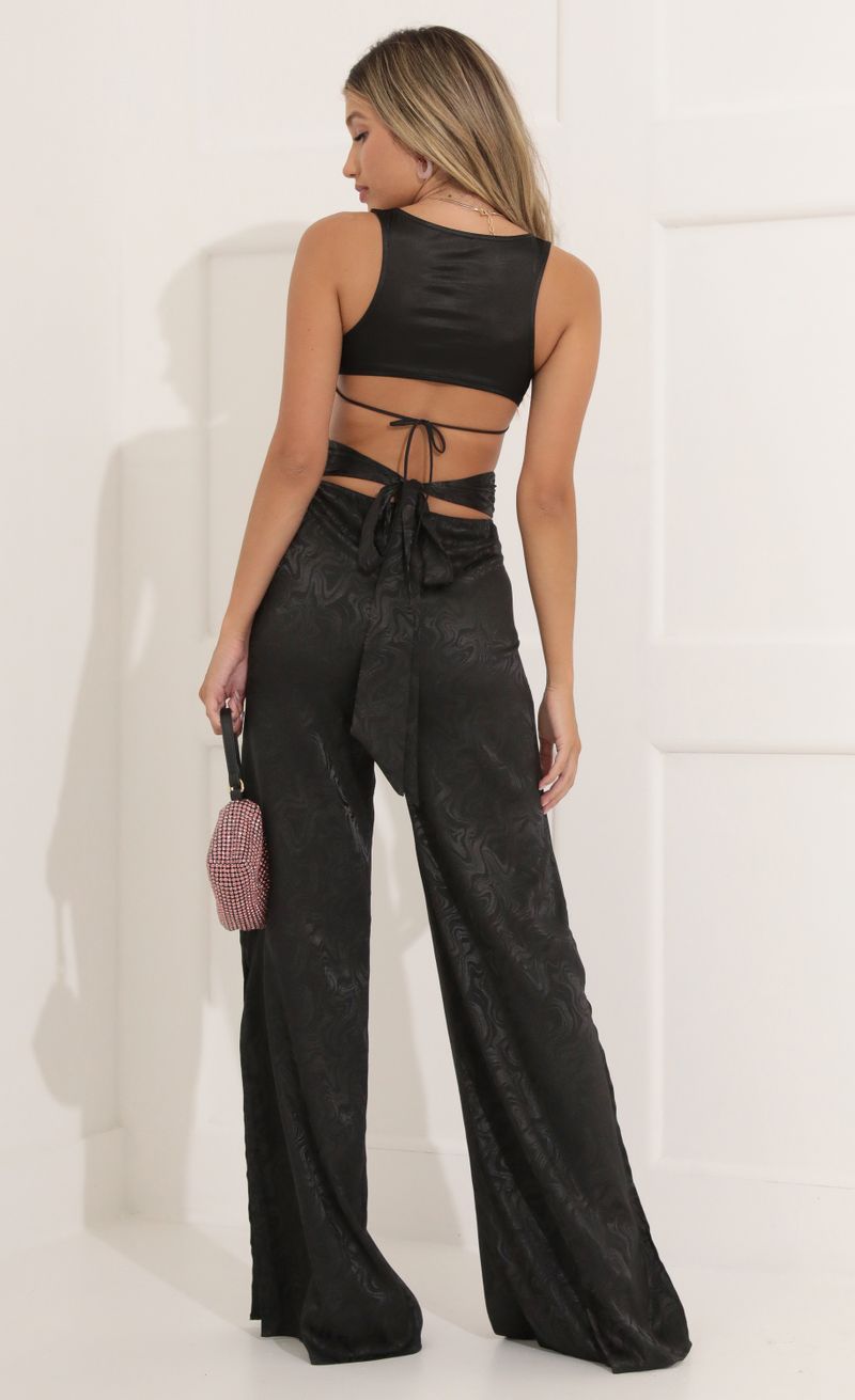 Picture Taria Satin Marble Wide Leg Pant in Black . Source: https://media.lucyinthesky.com/data/Jul22/800xAUTO/339b78ff-73bd-4925-af7a-57da5a344a6d.jpg