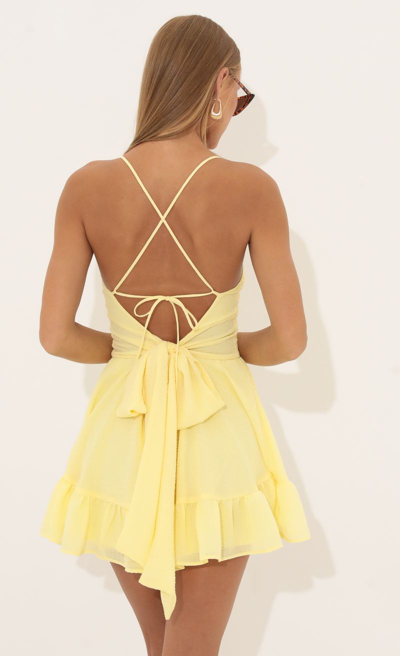 Picture Ramona Crepe Flare Dress in Yellow  . Source: https://media.lucyinthesky.com/data/Jul22/800xAUTO/d24bfd83-0261-4412-8e99-7d04131708fa.jpg
