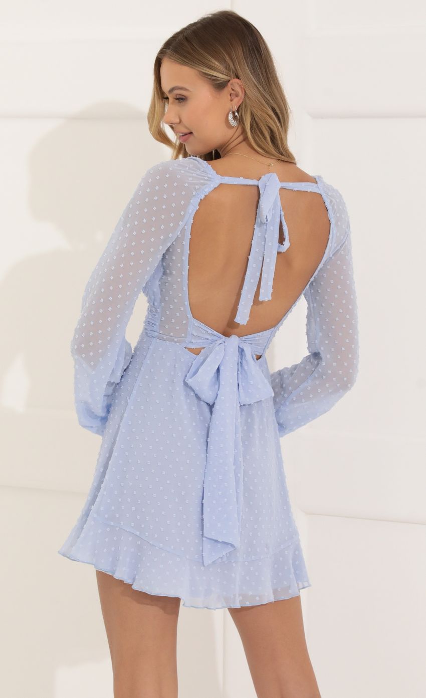 Picture Cintia Dotted Chiffon Dress in Blue. Source: https://media.lucyinthesky.com/data/Jul22/850xAUTO/51ba5e74-f436-4827-8842-9915a1500629.jpg