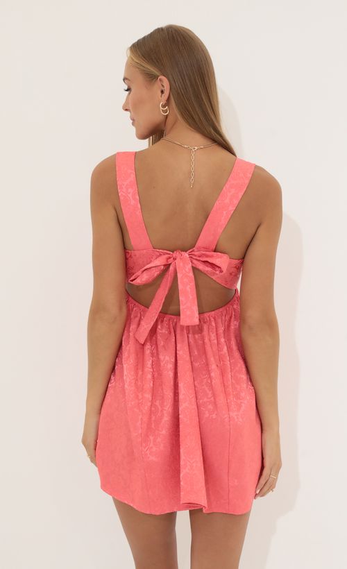 Picture Ivette Jacquard Fit and Flare Dress in Pink. Source: https://media.lucyinthesky.com/data/Jul22_1/500xAUTO/1V9A0738.JPG
