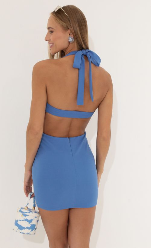 Picture Kimora Crepe Cutout Bodycon Dress in Blue. Source: https://media.lucyinthesky.com/data/Jul22_1/500xAUTO/1V9A6015.JPG