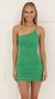 Picture Gina Shoulder Bodycon in Green. Source: https://media.lucyinthesky.com/data/Jul22_1/50x90/1V9A1322.JPG