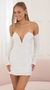 Picture Eesha Velvet Sequin Long Sleeve Dress in White. Source: https://media.lucyinthesky.com/data/Jul22_1/50x90/1V9A6424.JPG