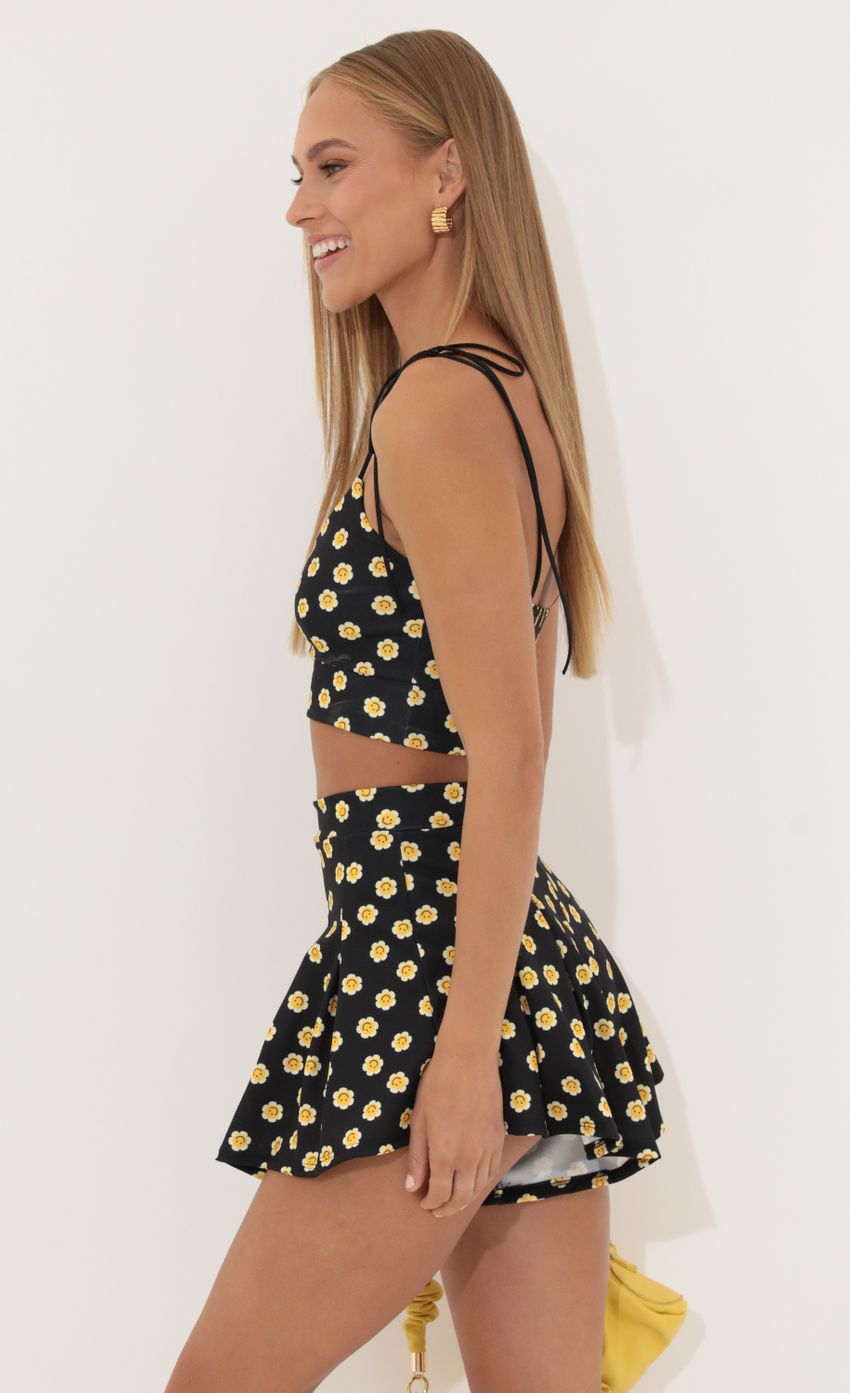 Picture Heather Crepe Smiley Two Piece Short Set in Black. Source: https://media.lucyinthesky.com/data/Jul22_1/850xAUTO/1V9A0142.JPG