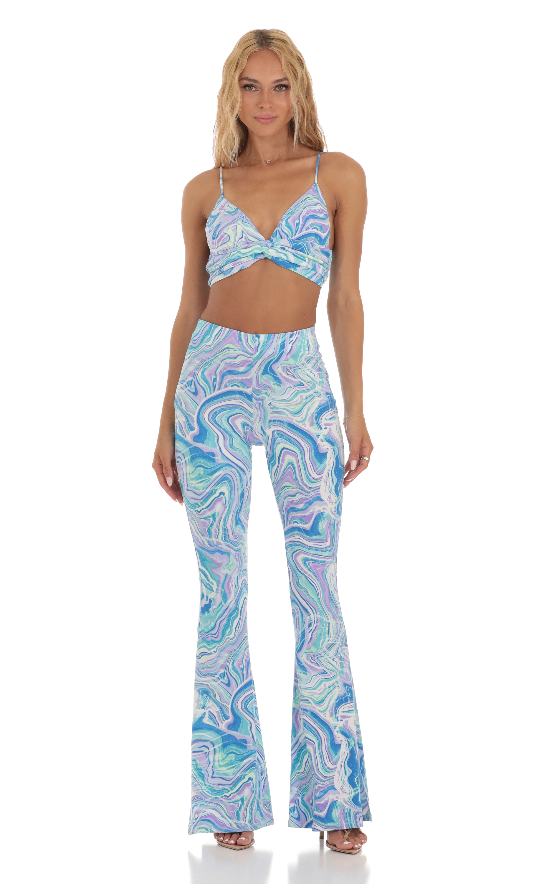 Reagan Swirl Two Piece Set in Blue