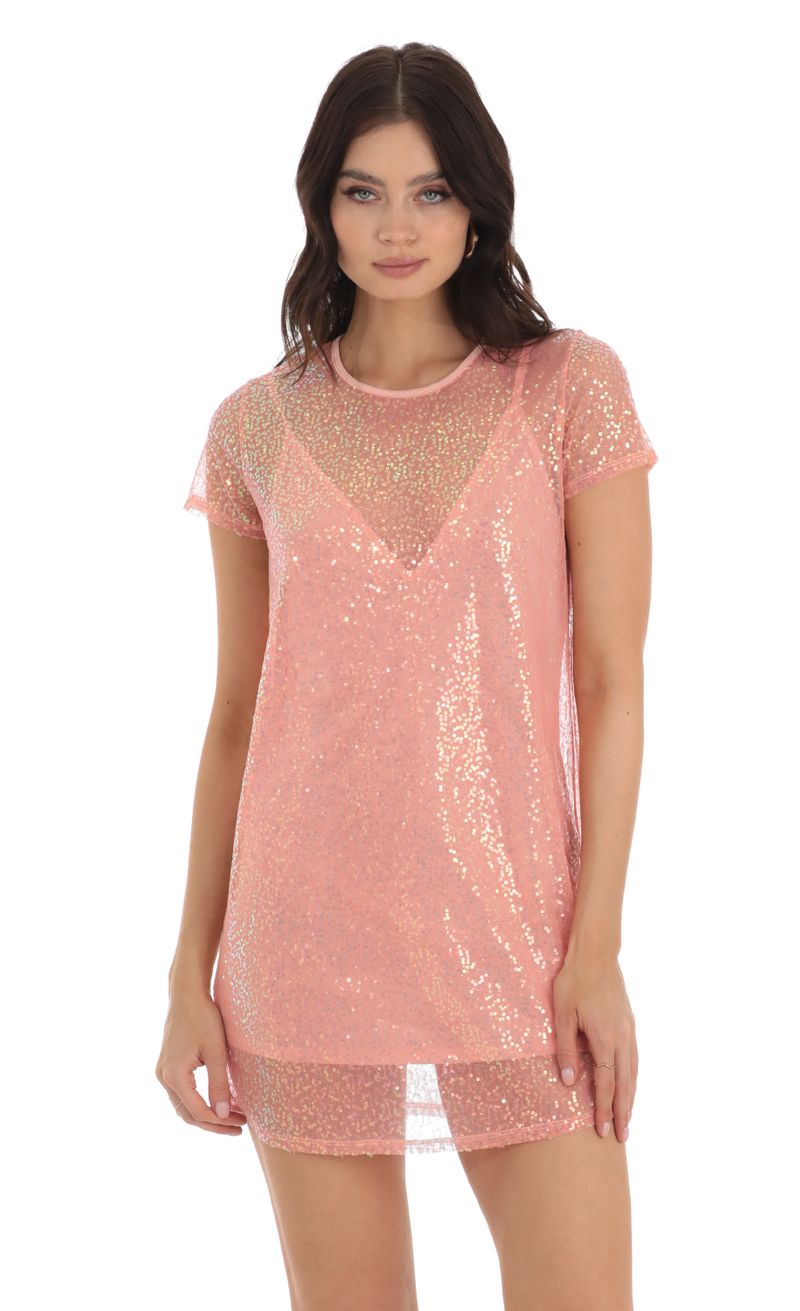 Peach hot sale sequin dress