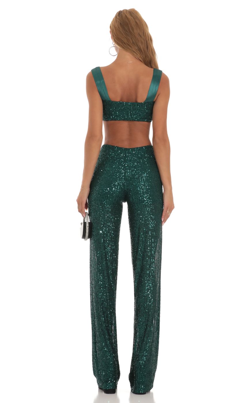 Joss Sequin Two Piece Set in Green | LUCY IN THE SKY