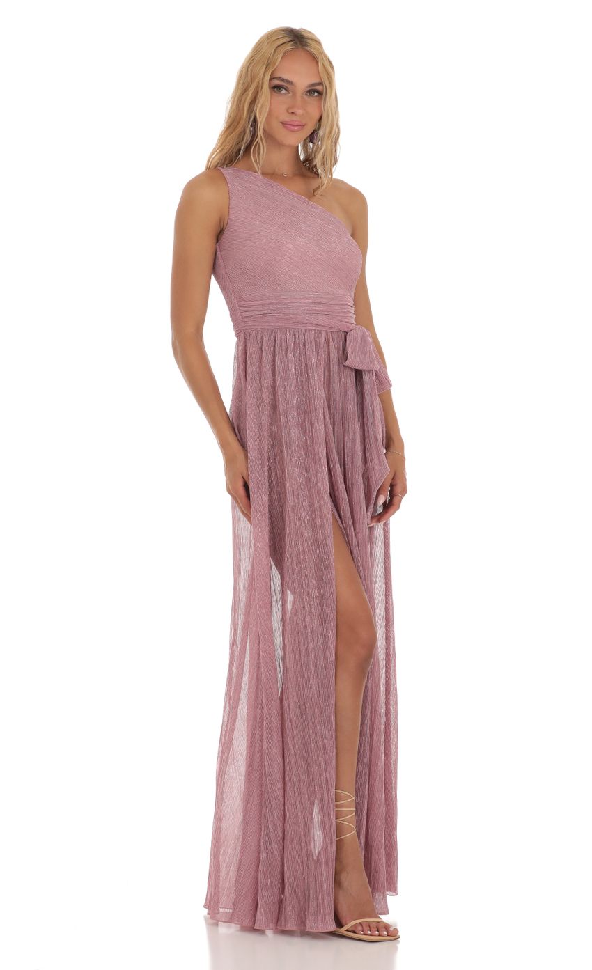 Picture Olympia Shimmer One Shoulder Dress in Pink. Source: https://media.lucyinthesky.com/data/Jul23/850xAUTO/5a7e3e06-aee2-4ba6-a38c-d73baa3cb0a7.jpg