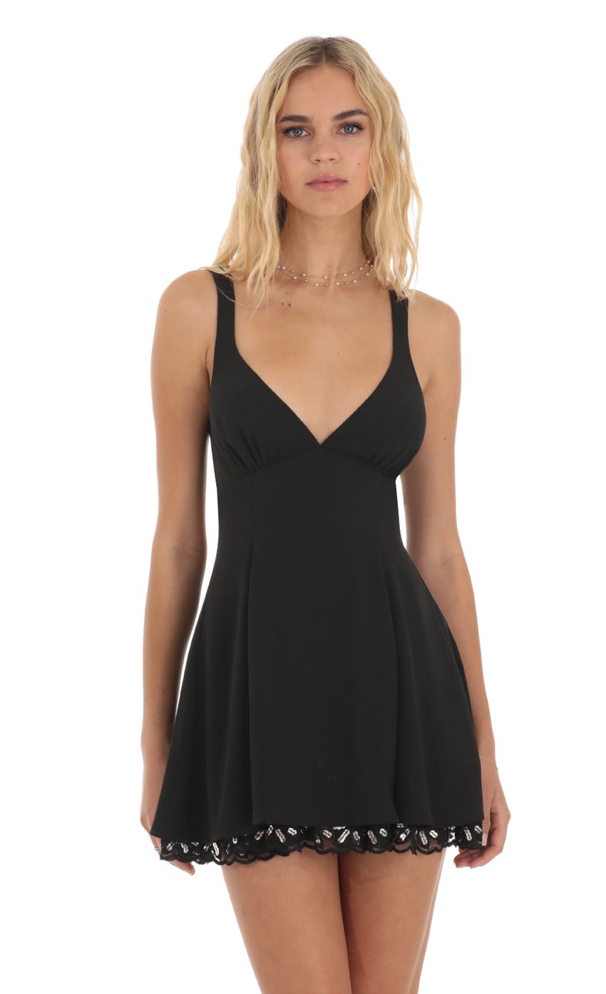 Winslow Sequin Lace Dress in Black | LUCY IN THE SKY