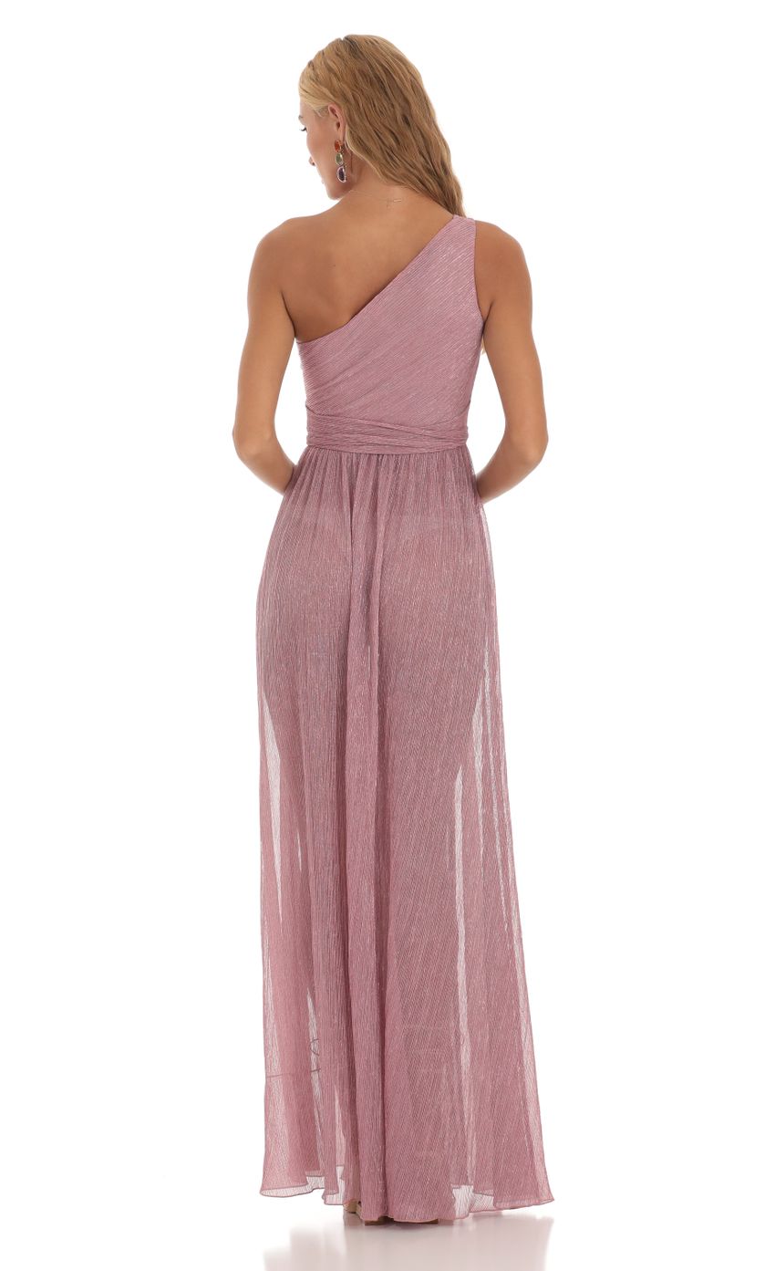 Picture Olympia Shimmer One Shoulder Dress in Pink. Source: https://media.lucyinthesky.com/data/Jul23/850xAUTO/b2d61077-ce34-4643-9721-7b86ce111aaf.jpg