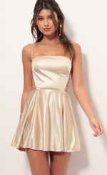 Picture Nina Cutout A-line Dress in Champagne. Source: https://media.lucyinthesky.com/data/Jun19_1/150xAUTO/781A2261.JPG