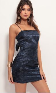 moira floral embroidered dress in navy