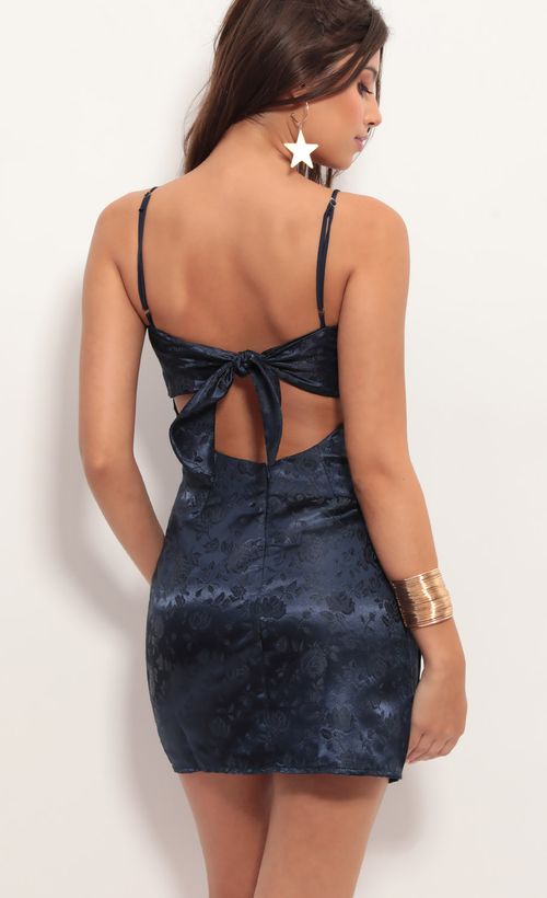 Picture Ariel Satin Tie Back Dress In Navy. Source: https://media.lucyinthesky.com/data/Jun19_1/500xAUTO/781A4637.JPG