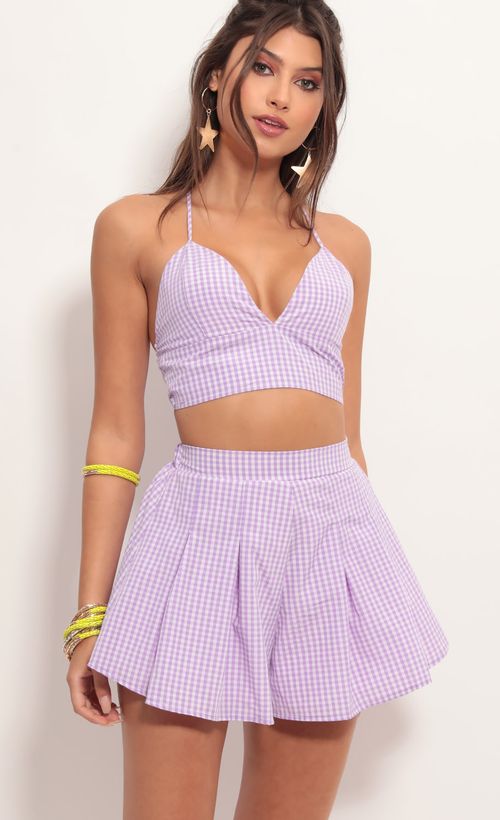 gingham two piece set