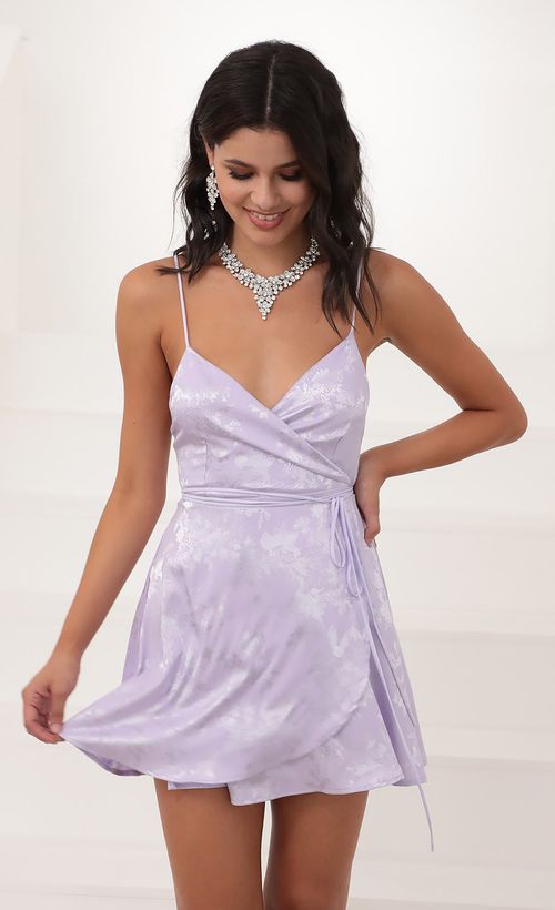 Picture Charlotte A-Line Dress in Lilac. Source: https://media.lucyinthesky.com/data/Jun20_1/500xAUTO/781A6566.JPG