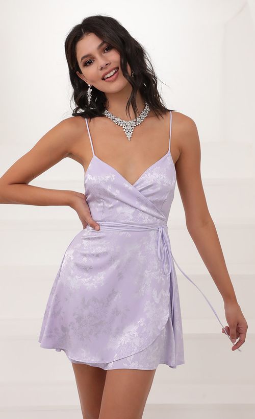 Picture Charlotte A-Line Dress in Lilac. Source: https://media.lucyinthesky.com/data/Jun20_1/500xAUTO/781A6634.JPG