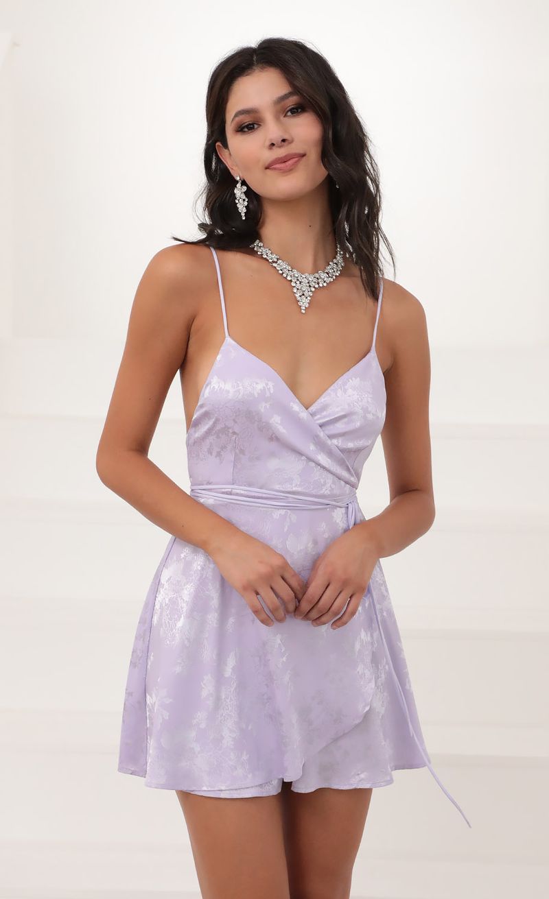 Picture Charlotte A-Line Dress in Lilac. Source: https://media.lucyinthesky.com/data/Jun20_1/800xAUTO/781A6560.JPG