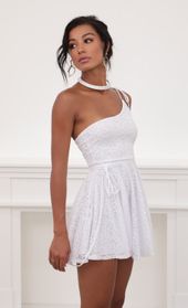 Picture thumb Odile One shoulder Lace A-line Dress. Source: https://media.lucyinthesky.com/data/Jun20_2/170xAUTO/781A3607.JPG