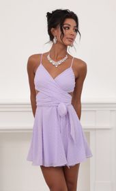 Picture thumb Jillian Chiffon Wrap Dress in Lavender Dots. Source: https://media.lucyinthesky.com/data/Jun20_2/170xAUTO/781A6827.JPG